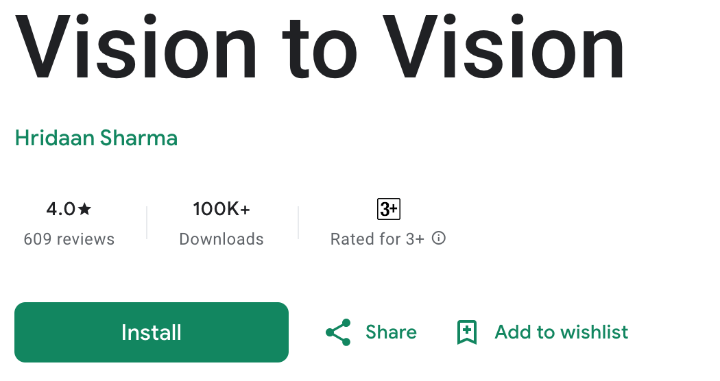 Vision to Vision google play